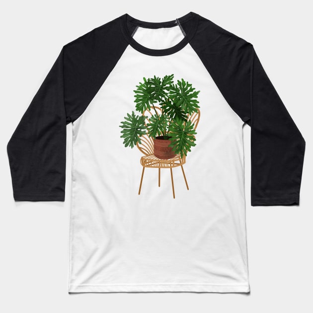Philodendron Xanadu Baseball T-Shirt by Gush Art Studio 1